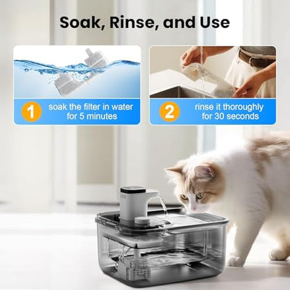 8 Pack Replacement Filters & 8 Pump Sponges for Qinliy Cat Water Fountain - Image 5