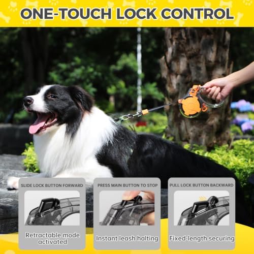 10 ft Retractable Dog Leash, Transparent Design, Up to 26 lbs - Image 4