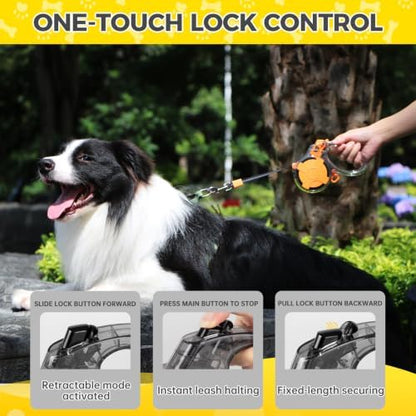 10 ft Retractable Dog Leash, Transparent Design, Up to 26 lbs - Image 4