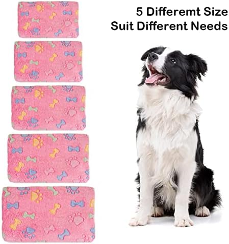 Dono 1 Pack 3 Dog Blankets, Soft Fluffy Fleece Pet Blanket Warm Sleep Mat Paw Print Design Puppy Kitten Throw Blankets Doggy Blanket for Dogs - Image 2