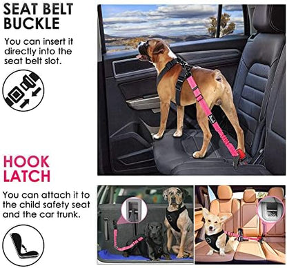 SlowTon Dog Car Seat Belt, 3 in 1 Latch Bar Attachment Dog Safety Seatbelt - Image 2