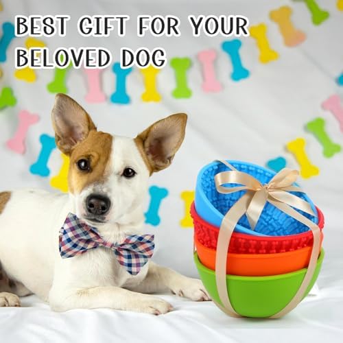 4 Pcs Dog Enrichment Lick Bowls Silicone Freeze Bowls Interactive Cat Licking Mats Slow Feeders for Cat Pet Oral Health for Boredom Anxiety Relief, Calming - Image 4