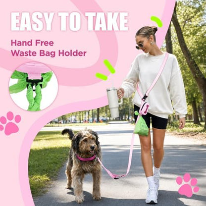 Dog Poop Bag Holder for Various Leashes,Hands Free Dog Bags Holder with Hook loop/Carabiner Clip,Bags Rolls Holder-Large Capacity,Dogs Walking,EXCLUDED - Image 2