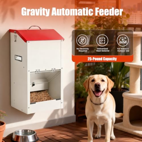 25lbs Automatic Dog Feeder Large Breed Gravity Dog Food Dispenser - Image 6
