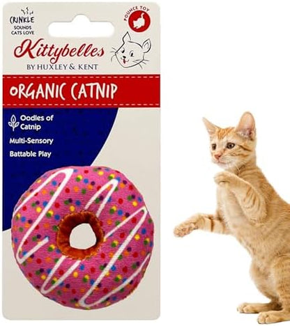 Huxley & Kent Plush Crinkle Catnip Cat Toy, Strawberry Donut by HuxleyKent