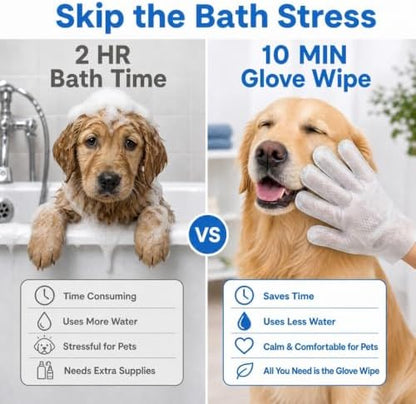 20PCS Pet Glove Wipes for Dogs, Cats & Small Animals— Fragrance-Free - Image 3