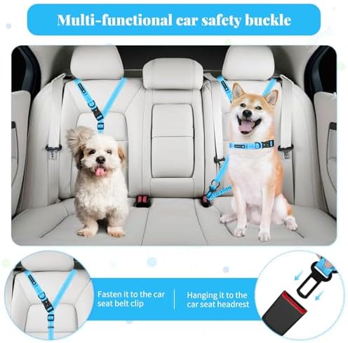 Heavy Duty Multifunctional Adjustable Hands Free Dog Leash - Reflective Stitches, Car Safety Buckle, Waist Leash for Dog Walking, Running, Hiking - 5-7FT - Image 5