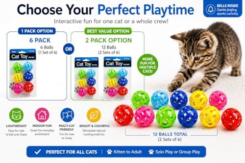 bulk buys Balls with Bells Cat Toys Set, Medium Breeds - Image 4