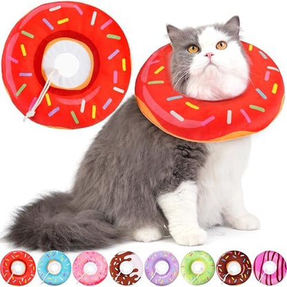 Hpetppy Cat Cone Collar Soft, Cat Recovery Collar for Wound Healing Cute Donut Adjustable Kitten Cones to Stop Licking Comfortable Lightweight Neck Elizabethan Collars for Kittens After Surgery by Hpetppy