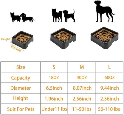 Slow Feeder Dog Square Bowls Stop Bloat Bowl Anti-Choking for Medium Dogs