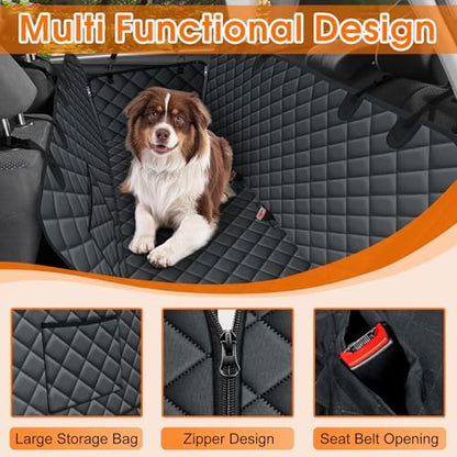NECKORY Waterproof Dog Car Seat Cover for Back Seat, Pet Hammock- S, Black - Image 3
