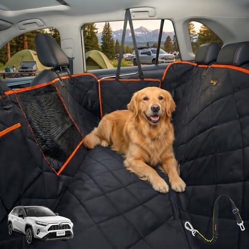 Luxury Dog Car Seat Cover for Back Seat Breathable Mesh Window Dog Hammock for Car 4-Layer Heavy Duty Waterproof Pet Seat Protector Scratch-Proof Car Seat Cover Perfect for Family Road Trips by iBuddy