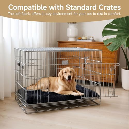Exsnugy Washable Dog Bed Mat Large Size Fluffy Pet Crate Pad 48x30 XXL - Image 3