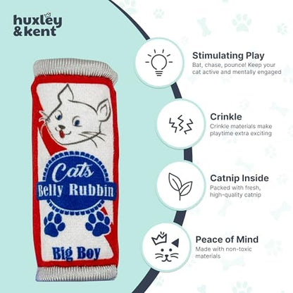 Huxley & Kent Plush Crinkle Catnip Cat Toy, Cats Belly Rubbin - Image 4