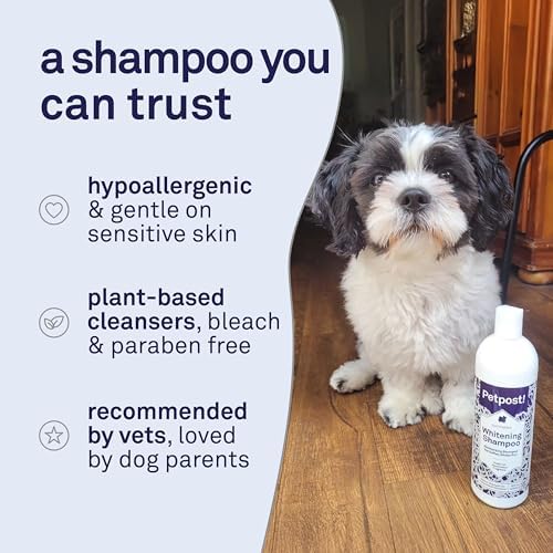 Petpost | Dog Whitening Shampoo with Coconut Oil & Aloe. Brightens White & Light Coats, Moisturizes Skin. Watermelon Scent. 16 oz - Image 4