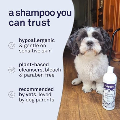 Petpost | Dog Whitening Shampoo with Coconut Oil & Aloe. Brightens White & Light Coats, Moisturizes Skin. Watermelon Scent. 16 oz - Image 4