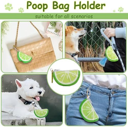 Dog Poop Bag Holder for Leash with Carabiner, Lime, Medium - Image 6