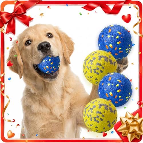 Dog Ball Toys Dog Tennis Ball for Aggressive Chewers Indestructible Bouncy Lightweight Water Toy Fetch Ball for Large Medium and Small Dog - Image 2