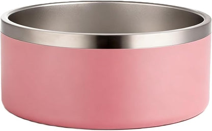 Stainless Steel Pet Bowl 64oz - Large Capacity Dog Cat Food Water Bowl, Non-Slip Pink Feeding Bowl for Medium Large Pets