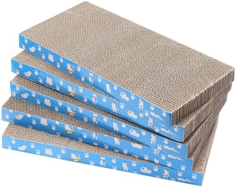 5 Packs in 1 Cat Scratch Pad, Cat Scratcher Cardboard,Reversible,Durable Recyclable Cardboard, Premium Scratch, Suitable for Cats to Rest, Grind Claws and Play by Mankaide