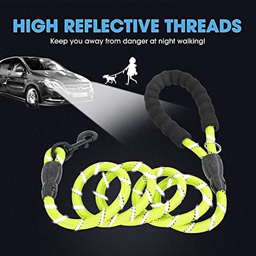 BAAPET 2/4/5/6 FT Dog Leash with Comfortable Padded Handle and Highly Reflective Threads for Small Medium and Large Dogs (6FT-1/2'', Green) - Image 4