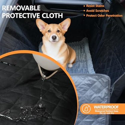 Dog Car Seat Cover 2 Piece Seat Waterproof Hammock and Light Grey Cover - Image 4