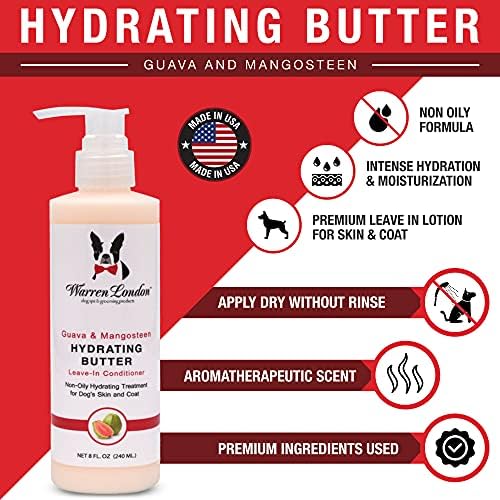 Warren London 8oz Butter Combo - Premium Dog Shampoo & Conditioner - Exfoliating Wash with Fragrant Leave in Conditioner - Detangler and Coat Moisturizer - Milk & Honey w/Guava & Mango - Image 3