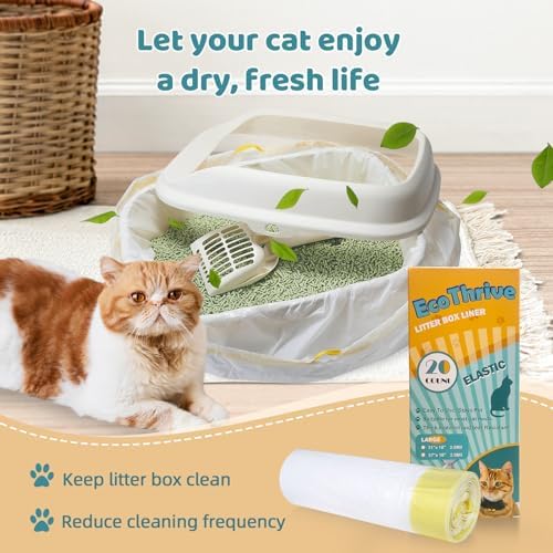 20 Count Cat Litter Liners Large, Drawstring Extra Large Pet Cat Pan Liners Extra-Thick Kitty Litter Box Bag- (medium 31" x 18") - Image 6