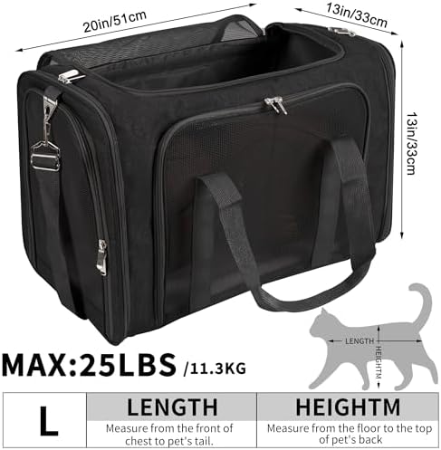 Soft-Sided Cat/Dog/Pet Carrier, Collapsible Pets Travel Carriers - Image 3