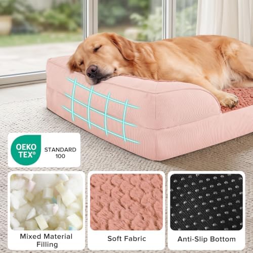 INVENHO L Plus Orthopedic Dog Bed for Large Dogs, Washable Dog Sofa with Egg-Crate Foam, Waterproof Lining and Non-Skid Bottom - Image 5