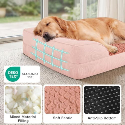 INVENHO L Plus Orthopedic Dog Bed for Large Dogs, Washable Dog Sofa with Egg-Crate Foam, Waterproof Lining and Non-Skid Bottom - Image 5
