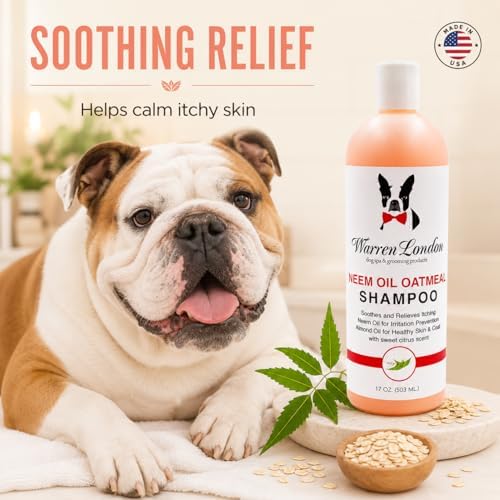 Warren London Neem Oil with Oatmeal Dog Shampoo - Deep Cleansing & Moisturizing for Sensitive Skin - Itch Relief & Odor Control - Made in USA - 17 oz - Image 2