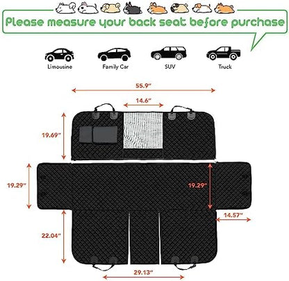 Vailge 100% Waterproof Convertible Dog Car Seat Covers, Waterproof Dog Seat Cover with Mesh Window, Heavy Duty seat Cover for Dogs, Dog car Hammock Pet Seat Cover for Cars Trucks suvs,Black,Standard - Image 6
