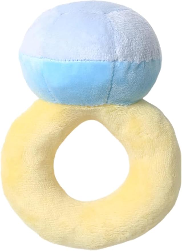 Squeaky Stuffed Engagement Ring Shape Dog Chew Toy Soft Cleaning Massage Supplies Pet Plush Ring Molar Pet Supplies