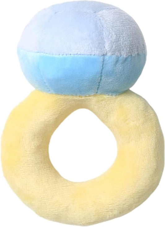 Squeaky Stuffed Engagement Ring Shape Dog Chew Toy Soft Cleaning Massage Supplies Pet Plush Ring Molar Pet Supplies