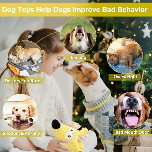 Letsmeet Squeaky Plush Dog Toys - Rope-Designed Interactive Dog Chew Toy for Large Dogs, Puppy Toys for Tug of War, Durable Pet Toys for Dogs - Image 6