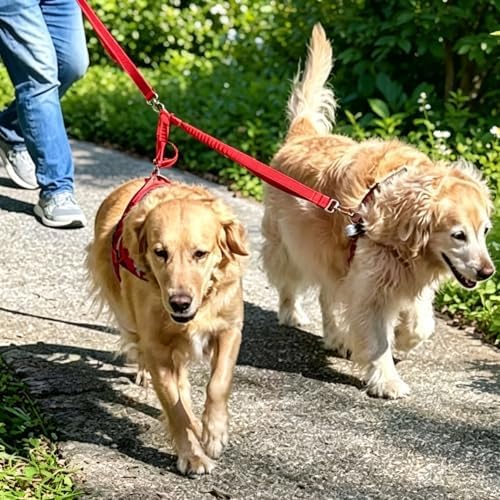 20" Double Dog Leash Coupler Bungee Shock Absorbing 2 Large Dogs - Image 5