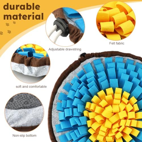 Snuffle Mat for Dogs & Cats, Adjustable Puzzle Toy Slow Feeder - Image 5