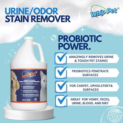 Whip-Pet Pet Odor Eliminator and Stain Remover - Enzymatic Cleaner for Dog Urine and Carpet Odor Eliminator - Pet Odor Remover - 128 fl oz / 3.78L - Image 2