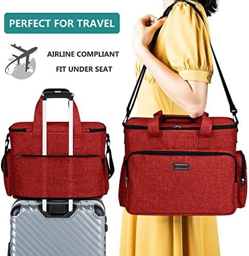 BAGLHER Dog Travel Bag, Pet Travel Bag (ALL Pet Travel Supplies), With 2 Pet Food Containers and 2 Collapsible Silicone Bowls; Essential Kits for Pet Travel Red - Image 6