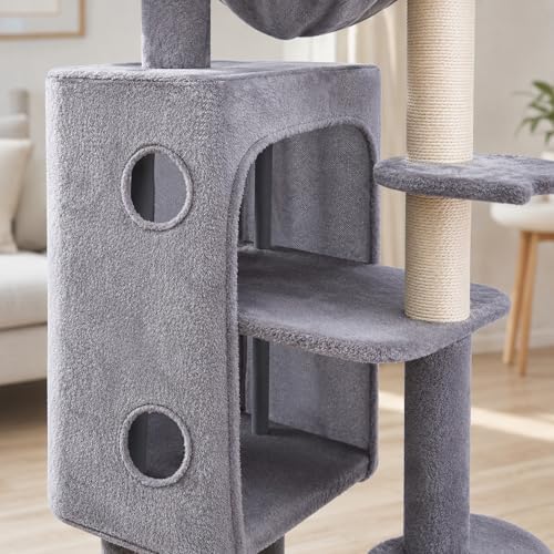 HUITREE 45in Cat Tree Tower with Big Condo for Indoor Cats,Cat Tower with Scratching Post,Scratching Board and Cat Toys,Multi-Level,Small Space,Transformer Cat Tree (338G) - Image 4