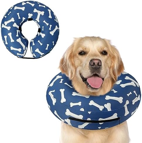 Supet Inflatable Dog Cone Alternative After Surgery - Neck Donut Recovery E-Collar for Neuter - Soft Cone for Small, Medium, Large Dogs by Supet
