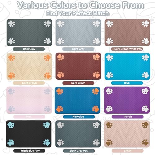Dog Cat Food Mat, Absorbent Pet Feeding Mat for Food and Water Bowl - Image 2