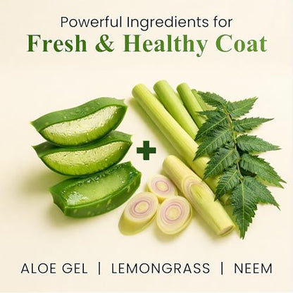 Dog Shampoo and Conditioner – Dog Shampoo for Shedding & Smelly Dogs – Aloe & Lemongrass Scent - Puppy Safe All Breeds Pet Friendly Dogs Shampoo (10.14 floz) - Image 4