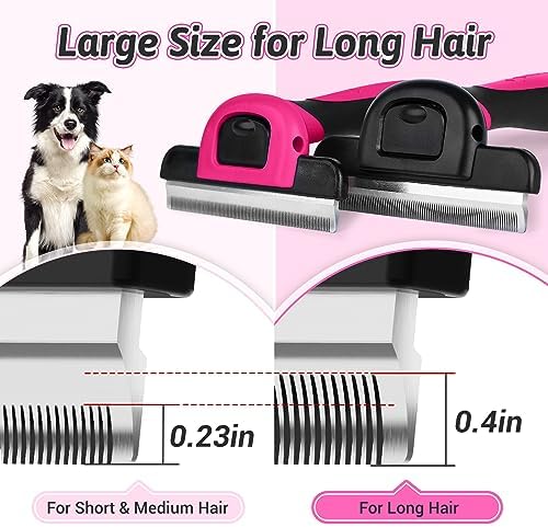 MIU COLOR Long Hair Pet Grooming Brush for Medium & Large Dogs & Cats,Pink - Image 2