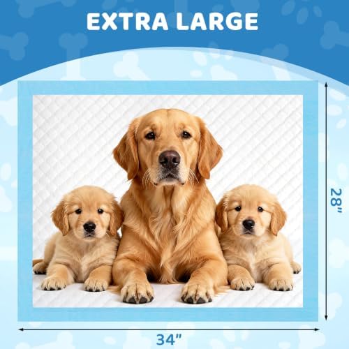 80 Count X-Large Puppy Pads, 28 x 34 in Heavy Duty Dog Pee Pads, Leak-Proof - Image 5