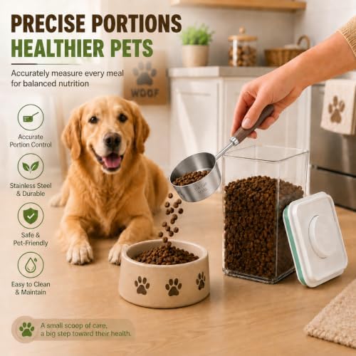 Pet Dog-Cat Airtight Food Storage-Container - 4.2Qt/4L jar(4Pc) with lid and 1/4Cup scoop | Holds 12–20 pounds of dry pet food | BPA-Free - Image 6