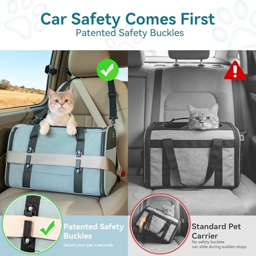 PETSFIT Cat Carrier Soft with Patented Safety Buckles, Safe for Car Travel - Image 2