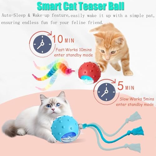 2PCS Interactive Cat Toys for Indoor Cats with 6 Tails, Automatic Cat Toy - Image 5