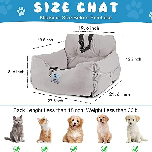Aidou Dog Car Seat Booster for Small to Large Dogs & Cats, Safety Seat with Storage & Dual-use for Car & Home (Medium Pink) - Image 2